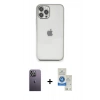 MARSİLYAN™- iPhone 12 Pro Max Kılıf Vadi Minimal - Şeffaf Royal Nano Ekran Koruyucu + Neon Fosforlu Kamera Lens - BZ