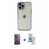 MARSİLYAN™- iPhone 12 Pro Max Kılıf Vadi Minimal - Şeffaf Royal Nano Ekran Koruyucu + Neon Fosforlu Kamera Lens - YL