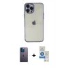 MARSİLYAN™- iPhone 12 Pro Max Kılıf Vadi Minimal - Şeffaf Royal Nano Ekran Koruyucu + Neon Fosforlu Kamera Lens - MI
