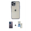 MARSİLYAN™- iPhone 12 Pro Max Kılıf Vadi Minimal - Şeffaf Royal Nano Ekran Koruyucu + Neon Fosforlu Kamera Lens - MI