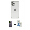 MARSİLYAN™- iPhone 12 Pro Max Kılıf Vadi Minimal - Şeffaf Royal Nano Ekran Koruyucu + Neon Fosforlu Kamera Lens - YL