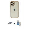 MARSİLYAN™- iPhone 12 Pro Max Kılıf Vadi Minimal - Şeffaf Royal Nano Ekran Koruyucu + Renkli Kamera Lens Koruma Cam - SI