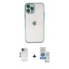 MARSİLYAN™- iPhone 12 Pro Max Kılıf Vadi Minimal - Şeffaf Royal Nano Ekran Koruyucu + Shine Kamera Lens - LT