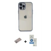 MARSİLYAN™- iPhone 12 Pro Max Kılıf Vadi Minimal - Şeffaf Royal Nano Ekran Koruyucu + Sierra Blue Shine Kamera Lens Koruma Cam