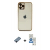 MARSİLYAN™- iPhone 12 Pro Max Kılıf Vadi Minimal - Şeffaf Royal Nano Ekran Koruyucu + Siyah Metal Kamera Lens Koruma Cam