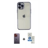 MARSİLYAN™- iPhone 12 Pro Max Kılıf Vadi Minimal - Şeffaf Royal Nano Ekran Koruyucu + Neon Fosforlu Kamera Lens - TU