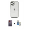 MARSİLYAN™- iPhone 12 Pro Max Kılıf Vadi Minimal - Şeffaf Royal Nano Ekran Koruyucu + Neon Fosforlu Kamera Lens - TU