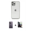 MARSİLYAN™- iPhone 12 Pro Max Kılıf Vadi Minimal - Şeffaf Temperli Cam Ekran Koruyucu + Neon Fosforlu Kamera Lens - BZ