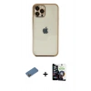 MARSİLYAN™- iPhone 12 Pro Max Kılıf Vadi Minimal - Şeffaf Temperli Cam Ekran Koruyucu + Shine Kamera Lens Koruma Cam - GD