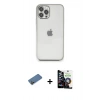MARSİLYAN™- iPhone 12 Pro Max Kılıf Vadi Minimal - Şeffaf Temperli Cam Ekran Koruyucu + Shine Kamera Lens Koruma Cam - GD