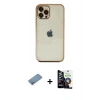 MARSİLYAN™- iPhone 12 Pro Max Kılıf Vadi Minimal - Şeffaf Temperli Cam Ekran Koruyucu + Shine Kamera Lens Koruma Cam - GS