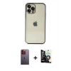 MARSİLYAN™- iPhone 12 Pro Max Kılıf Vadi Minimal - Şeffaf Temperli Cam Ekran Koruyucu + Neon Fosforlu Kamera Lens - TU