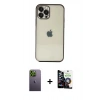 MARSİLYAN™- iPhone 12 Pro Max Kılıf Vadi Minimal - Şeffaf Temperli Cam Ekran Koruyucu + Neon Fosforlu Kamera Lens - YL