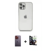 MARSİLYAN™- iPhone 12 Pro Max Kılıf Vadi Minimal - Şeffaf Temperli Cam Ekran Koruyucu + Neon Fosforlu Kamera Lens - TU