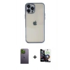 MARSİLYAN™- iPhone 12 Pro Max Kılıf Vadi Minimal - Şeffaf Temperli Cam Ekran Koruyucu + Neon Fosforlu Kamera Lens - YL