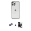 MARSİLYAN™- iPhone 12 Pro Max Kılıf Vadi Minimal - Şeffaf Temperli Cam Ekran Koruyucu + Renkli Kamera Lens Koruma Cam - PE