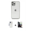 MARSİLYAN™- iPhone 12 Pro Max Kılıf Vadi Minimal - Şeffaf Temperli Cam Ekran Koruyucu + Shine Kamera Lens - LT