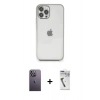 MARSİLYAN™- iPhone 12 Pro Max Kılıf Vadi Minimal - Şeffaf Uv Polymer Nano Ekran Koruyucu + Neon Fosforlu Kamera Lens - BZ