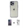 MARSİLYAN™- iPhone 12 Pro Max Kılıf Vadi Minimal - Şeffaf Uv Polymer Nano Ekran Koruyucu + Neon Fosforlu Kamera Lens - MI
