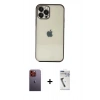 MARSİLYAN™- iPhone 12 Pro Max Kılıf Vadi Minimal - Şeffaf Uv Polymer Nano Ekran Koruyucu + Neon Fosforlu Kamera Lens - TU