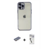 MARSİLYAN™- iPhone 12 Pro Max Kılıf Vadi Minimal - Şeffaf Uv Polymer Nano Ekran Koruyucu + Renkli Kamera Lens Koruma Cam - SI