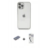 MARSİLYAN™- iPhone 12 Pro Max Kılıf Vadi Minimal - Şeffaf Uv Polymer Nano Ekran Koruyucu + Renkli Kamera Lens Koruma Cam - SI