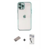 MARSİLYAN™- iPhone 12 Pro Max Kılıf Vadi Minimal - Şeffaf Uv Polymer Nano Ekran Koruyucu + Shine Kamera Lens Koruma Cam - SABE
