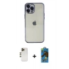 MARSİLYAN™- iPhone 12 Pro Max Kılıf Vadi Minimal - Siyah 18D Cam Ekran Koruyucu + Gold Shine Kamera Lens
