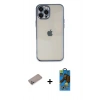 MARSİLYAN™- iPhone 12 Pro Max Kılıf Vadi Minimal - Siyah 18D Cam Ekran Koruyucu + Shine Kamera Lens Koruma Cam - SABE