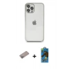 MARSİLYAN™- iPhone 12 Pro Max Kılıf Vadi Minimal - Siyah 18D Cam Ekran Koruyucu + Shine Kamera Lens Koruma Cam - SABE