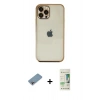 MARSİLYAN™- iPhone 12 Pro Max Kılıf Vadi Minimal - Siyah 20D Premium Cam Ekran Koruyucu + Shine Kamera Lens Koruma Cam - GI