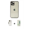 MARSİLYAN™- iPhone 12 Pro Max Kılıf Vadi Minimal - Siyah 20D Premium Cam Ekran Koruyucu + Shine Kamera Lens - GD