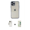 MARSİLYAN™- iPhone 12 Pro Max Kılıf Vadi Minimal - Siyah 20D Premium Cam Ekran Koruyucu + Shine Kamera Lens - GD