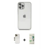 MARSİLYAN™- iPhone 12 Pro Max Kılıf Vadi Minimal - Siyah 20D Premium Cam Ekran Koruyucu + Shine Kamera Lens - GD