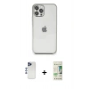 MARSİLYAN™- iPhone 12 Pro Max Kılıf Vadi Minimal - Siyah 20D Premium Cam Ekran Koruyucu + Shine Kamera Lens - LT