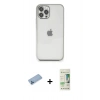 MARSİLYAN™- iPhone 12 Pro Max Kılıf Vadi Minimal - Siyah 20D Premium Cam Ekran Koruyucu + Mavi Shine Kamera Lens Koruma Cam