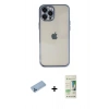 MARSİLYAN™- iPhone 12 Pro Max Kılıf Vadi Minimal - Siyah 20D Premium Cam Ekran Koruyucu + Mavi Shine Kamera Lens Koruma Cam