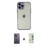 MARSİLYAN™- iPhone 12 Pro Max Kılıf Vadi Minimal - Siyah 20D Premium Cam Ekran Koruyucu + Neon Fosforlu Kamera Lens - BZ