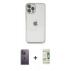 MARSİLYAN™- iPhone 12 Pro Max Kılıf Vadi Minimal - Siyah 20D Premium Cam Ekran Koruyucu + Neon Fosforlu Kamera Lens - BZ