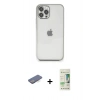 MARSİLYAN™- iPhone 12 Pro Max Kılıf Vadi Minimal - Siyah 20D Premium Cam Ekran Koruyucu + Renkli Kamera Lens Koruma Cam - MI
