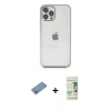 MARSİLYAN™- iPhone 12 Pro Max Kılıf Vadi Minimal - Siyah 20D Premium Cam Ekran Koruyucu + Shine Kamera Lens Koruma Cam - GS