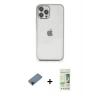 MARSİLYAN™- iPhone 12 Pro Max Kılıf Vadi Minimal - Siyah 20D Premium Cam Ekran Koruyucu + Shine Kamera Lens Koruma Cam - SH