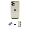MARSİLYAN™- iPhone 12 Pro Max Kılıf Vadi Minimal - Siyah 20D Premium Cam Ekran Koruyucu + Shine Kamera Lens Koruma Cam - SH