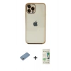 MARSİLYAN™- iPhone 12 Pro Max Kılıf Vadi Minimal - Siyah 20D Premium Cam Ekran Koruyucu + Shine Kamera Lens Koruma Cam - GS