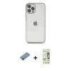 MARSİLYAN™- iPhone 12 Pro Max Kılıf Vadi Minimal - Siyah 20D Premium Cam Ekran Koruyucu + Shine Kamera Lens Koruma Cam - PE