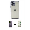 MARSİLYAN™- iPhone 12 Pro Max Kılıf Vadi Minimal - Siyah 20D Premium Cam Ekran Koruyucu + Neon Fosforlu Kamera Lens - YL