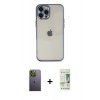 MARSİLYAN™- iPhone 12 Pro Max Kılıf Vadi Minimal - Siyah 20D Premium Cam Ekran Koruyucu + Neon Fosforlu Kamera Lens - YL
