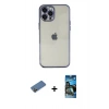 MARSİLYAN™- iPhone 12 Pro Max Kılıf Vadi Minimal - Siyah 34D Izgaralı Cam + Shine Kamera Lens Koruma Cam - GD
