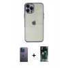 MARSİLYAN™- iPhone 12 Pro Max Kılıf Vadi Minimal - Siyah 360 Mat Full Body Arka Koruyucu + Neon Fosforlu Kamera Lens - MI