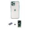 MARSİLYAN™- iPhone 12 Pro Max Kılıf Vadi Minimal - Siyah 360 Mat Full Body Arka Koruyucu + Renkli Kamera Lens Koruma Cam - MI